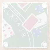 Game of Blackjack met chips van Chariklia Zarris Glazen Onderzetter (Achterkant)