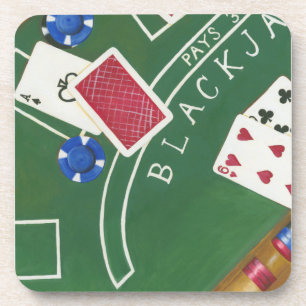 Game of Blackjack met chips van Chariklia Zarris Onderzetter