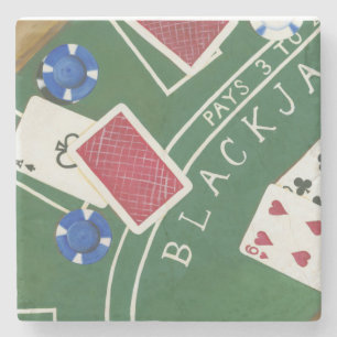 Game of Blackjack met chips van Chariklia Zarris Stenen Onderzetter
