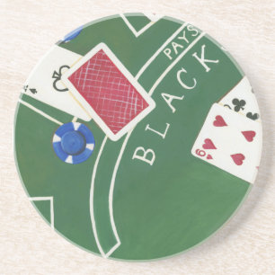 Game of Blackjack met chips van Chariklia Zarris Zandsteen Onderzetter