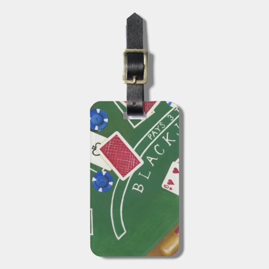 Game of Blackjack with Chips by Chariklia Zarris Bagagelabel (Voorkant verticaal)