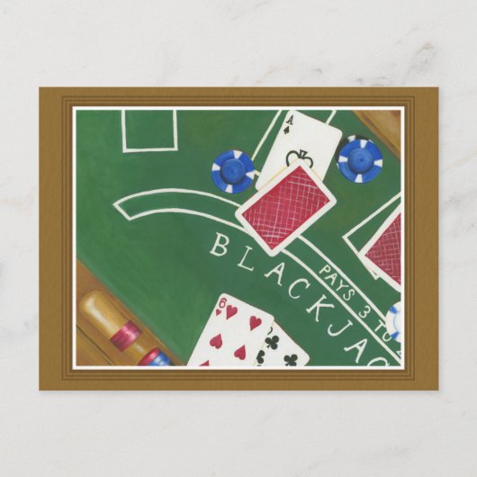 Game of Blackjack with Chips by Chariklia Zarris Briefkaart (Voorkant)