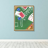Game of Blackjack with Chips by Chariklia Zarris Canvas Afdruk (Insitu (Houten vloer))