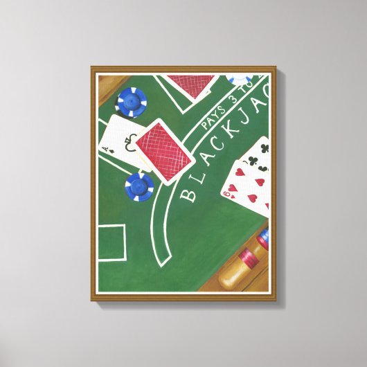 Game of Blackjack with Chips by Chariklia Zarris Canvas Afdruk (Voorkant)