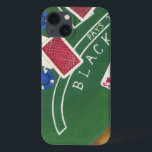 Game of Blackjack with Chips by Chariklia Zarris iPhone 13 Hoesje<br><div class="desc">Ace's Up! This dazzling piece by Chariklia Zarris shows a gamo of blackjack being played. Stacks of chips wait to be bet and cards wait to be flipped over. Purchase heeft een hele today.</div>