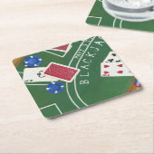 Game of Blackjack with Chips by Chariklia Zarris Kartonnen Onderzetters (Schuin)