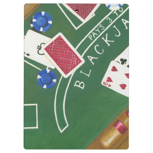 Game of Blackjack with Chips by Chariklia Zarris Klembord (Achterkant)