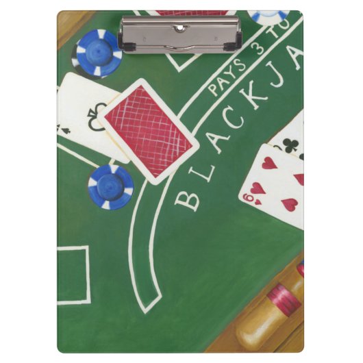Game of Blackjack with Chips by Chariklia Zarris Klembord (Voorkant)