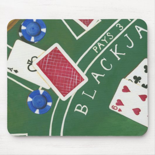 Game of Blackjack with Chips by Chariklia Zarris Muismat (Voorkant)