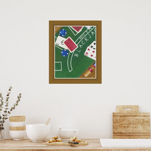 Game of Blackjack with Chips by Chariklia Zarris Poster (Keuken)