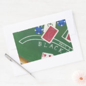 Game of Blackjack with Chips by Chariklia Zarris Rechthoekige Sticker (Envelop)