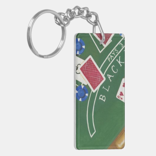 Game of Blackjack with Chips by Chariklia Zarris Sleutelhanger (Voorkant Links)