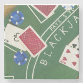 Game of Blackjack with Chips by Chariklia Zarris Stenen Onderzetter (Voorkant)