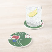 Game of Blackjack with Chips by Chariklia Zarris Zandsteen Onderzetter (Zijkant)