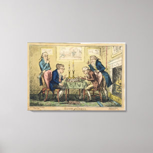 Game of Chess, gepubliceerd door H. Humphrey, Lond Canvas Afdruk