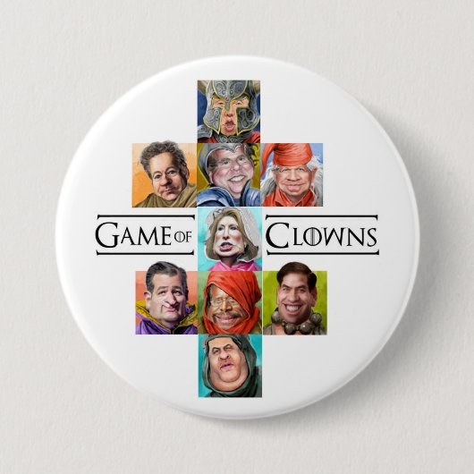 Game of Clowns Ronde Button 7,6 Cm (Voorkant)