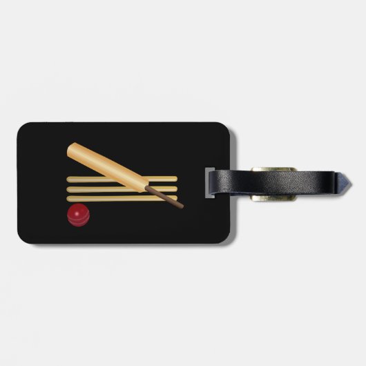 Game of Cricket, aanpasbare tekst Bagagelabel (Achterkant horizontaal)