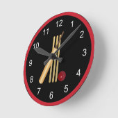 Game of Cricket, Bat and Ball Ronde Klok (Hoek)