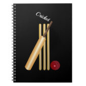 Game of Cricket, Bat and Ball, White Text Notitieboek (Voorkant)