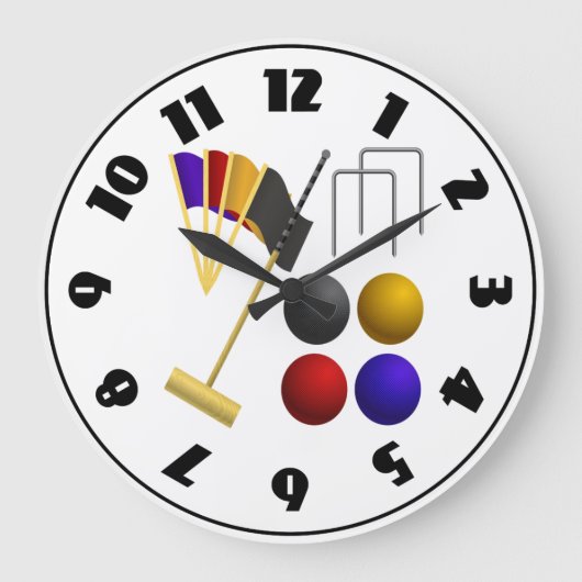 Game of Croquet Clock Grote Klok (Voorkant)