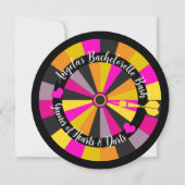 Game of Darts en Harten Bachelorette Party Kaart (Voorkant)