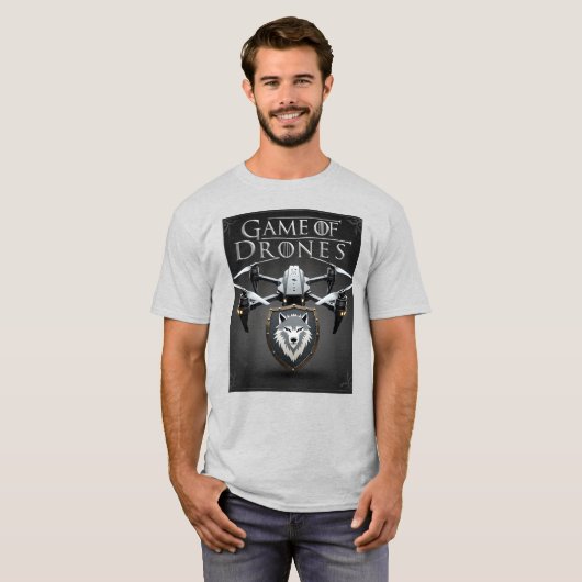 Game of Drones – Stark Direwolf Drone Emblem T-shirt (Voorkant volledig)