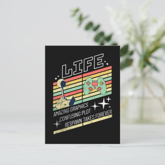 Game of Life Funny Retro Gamer Briefkaart (Staand voorkant)