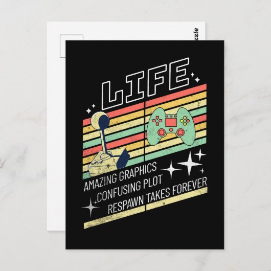 Game of Life Funny Retro Gamer Briefkaart (Voorkant / Achterkant)
