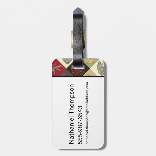 Game of Thrones Sigil Pattern Bagagelabel (Achterkant verticaal)