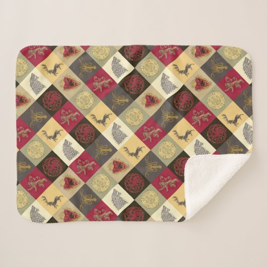 Game of Thrones Sigil Pattern Sherpa Deken (Voorkant (horizontaal))