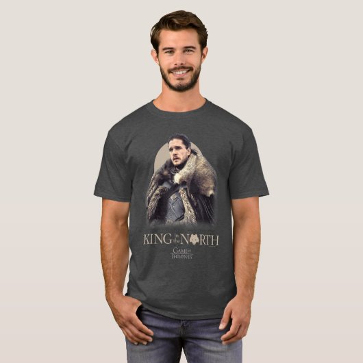 Game ofhrones King ofhe North retro T-shirt (Voorkant volledig)