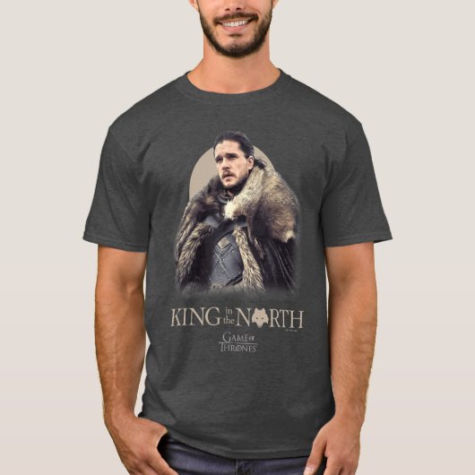 Game ofhrones King ofhe North retro T-shirt (Voorkant)