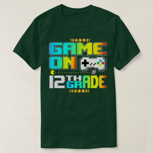 Game on 12th Grade Gaming Video Terug naar school  T-shirt (Design voorkant)