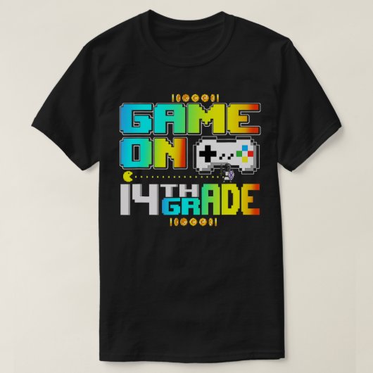 Game on 14th Grade Gaming Video Terug naar school  T-shirt (Design voorkant)