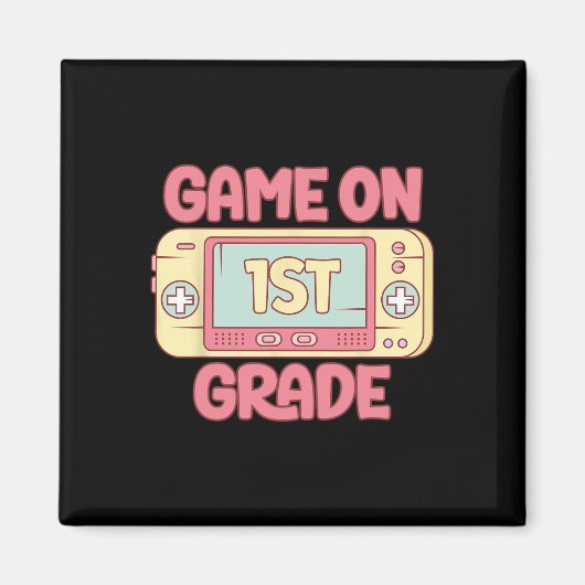 Game On 1e klas Cool videospel Ck naar school kind Magneet (Voorkant)