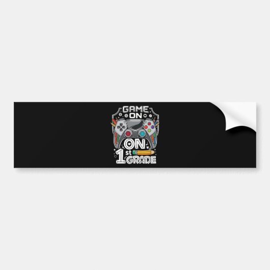 Game On 1e klas terug naar school Bumpersticker (Voorkant)
