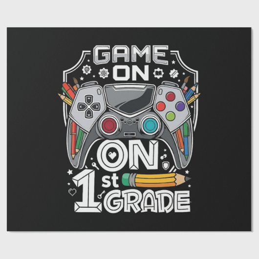 Game On 1e klas terug naar school Cadeaupapier (Vlak)
