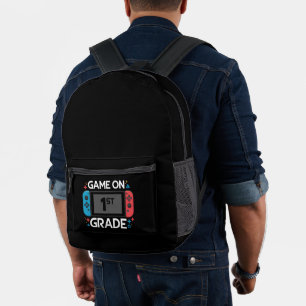 Game On 1e klas terug naar school grappige gamer Bedrukte Rugzak