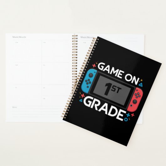 Game On 1e klas terug naar school grappige gamer Planner (Display)
