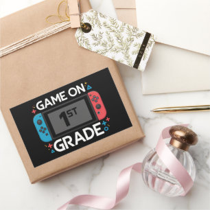 Game On 1e klas terug naar school grappige gamer  Rechthoekige Sticker