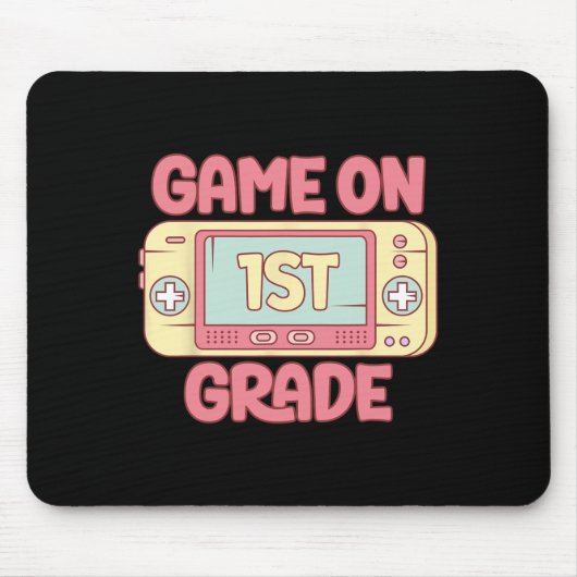 Game On 1st Grade Cool Video Game Ck To School Kid Muismat (Voorkant)