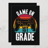 GAME ON 1st Grade Video Game School Student Kaart (Voorkant / Achterkant)