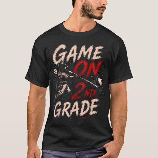 Game On 2e klas honkbal terug naar school T-shirt (Voorkant)
