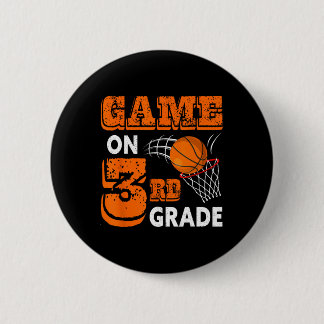 Game On 3e klas basketbal terug naar school leuk g Ronde Button 5,7 Cm