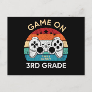 Game On 3e klas Gamer Terug naar school Student Briefkaart