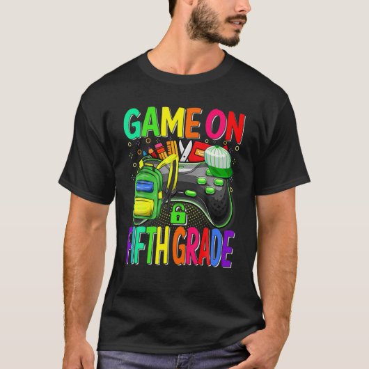 Game on 5e graad terug naar school 5e graad Lev T-shirt (Voorkant)