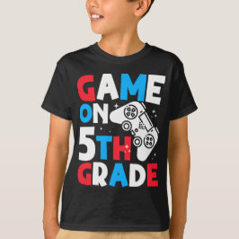 Game On 5e klas Grappige Verjaardag Jongen Gaming  T-shirt