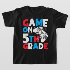 Game On 5e klas Grappige Verjaardag Jongen Gaming  T-shirt