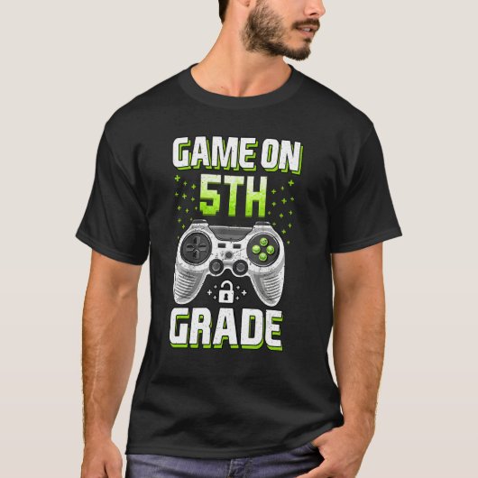 Game On 5th Grade   Gamer Kids Boys Back To School T-shirt (Voorkant)