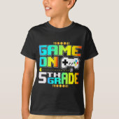 Game on 5th Grade Video Gamer Terug naar Schoo T-shirt (Voorkant)